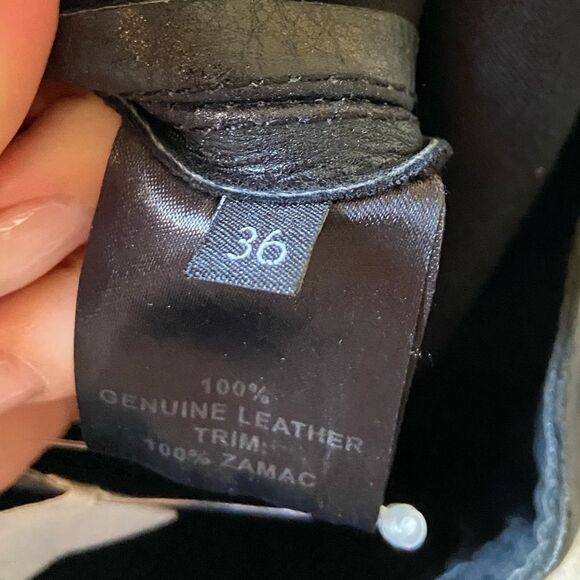 Iconic Anthony Vaccarello Genuine Leather Mini Black Skirt Ring Size 0 - Picture 17 of 17